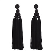 ( black)original ethnic style Bohemia earrings temperament weave personality arring long style tassel beads buckle
