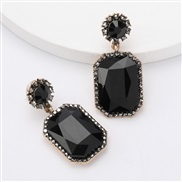 ( black)earrings Autumn and Winter occidental style exaggerating Alloy diamond Rhinestone glass diamond earrings woman g