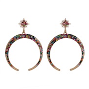 ( Color)occidental style fashion exaggerating big earrings Rhinestone arring lady trend half earring