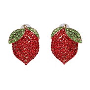 ( red)UR brief fashion fruits earring color crystal lady trend Street Snap