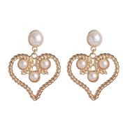 ( white)fashion occidental style exaggerating enamel eyes hollow Alloy heart-shaped earrings woman retro ear stud wind