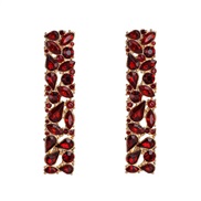 ( red)same style long square earring occidental style fashion trend Earring geometry earrings