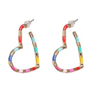 ( Color)fashion heart-shaped color earrings occidental style wind fashion love ear stud