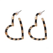 ( black)fashion heart-shaped color earrings occidental style wind fashion love ear stud