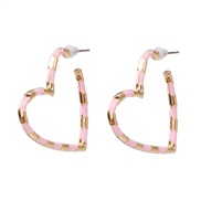 ( Pink)fashion heart-shaped color earrings occidental style wind fashion love ear stud