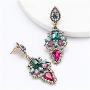 ( Color)Autumn and Winter high-end Alloy diamond Rhinestone fully-jewelled earrings woman occidental style trend super e