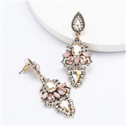 ( Gold powder)Autumn and Winter high-end Alloy diamond Rhinestone fully-jewelled earrings woman occidental style trend s