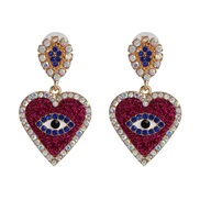 ( red)occidental style exaggerating fashion heart-shaped big earrings personality lady Earring eyes pendant trend