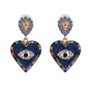 ( blue)occidental style exaggerating fashion heart-shaped big earrings personality lady arring eyes pendant trend