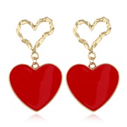 occidental style fashion Metal  concise Double love temperament exaggerating ear stud