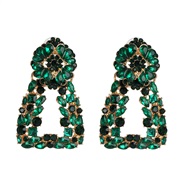 ( green)occidental style wind geometry gem earrings fashion same style super earring arring