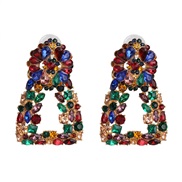 ( Color)occidental style wind geometry gem earrings fashion same style super earring arring