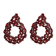 ( red)occidental style personality geometry earrings fashion color super earring