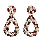 ( red)occidental style personality earrings same style gem Earring fashion earring