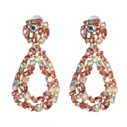 ( Pink)occidental style personality earrings same style gem arring fashion earring