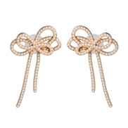 UR fashion color Pearl earrings ethnic style bow ear stud