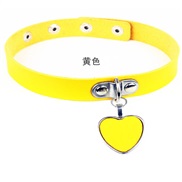 ( yellow) Rock punk love pendant necklace leather Collar leather necklace chain bracelet