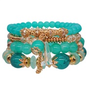 (B YOCyan )occidental style Bohemian style handmade beads gold multilayer circle elasticity rope crystal bracelet woman