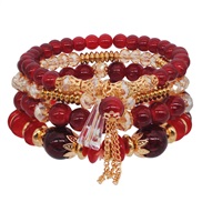 (B YO)occidental style Bohemian style handmade beads gold multilayer circle elasticity rope crystal bracelet woman