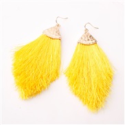 ( yellow)occidental style earrings Alloy head tassel spring color woman style earring new