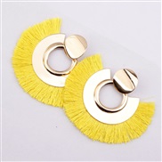 ( yellow) fashion ethnic style circle tassel earrings woman personality temperament occidental style all-Purpose brief p
