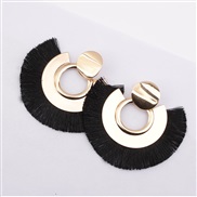 ( black) fashion ethnic style circle tassel earrings woman personality temperament occidental style all-Purpose brief pe