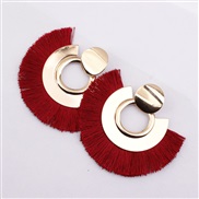 ( Burgundy) fashion ethnic style circle tassel earrings woman personality temperament occidental style all-Purpose brief