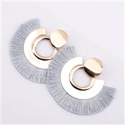 ( gray) fashion ethnic style circle tassel earrings woman personality temperament occidental style all-Purpose brief pen
