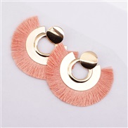 ( Pink) fashion ethnic style circle tassel earrings woman personality temperament occidental style all-Purpose brief pen