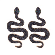 ( black)occidental style arring  Rhinestone three-dimensional snake earrings ear stud fashion all-Purpose fashion fine