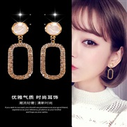 ( Gold Ellipse) earrings woman pure silver temperament Japan and Korea earrings samll Ear clip wind Earring