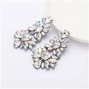 ( white)exaggerating occidental style wind temperament multilayer Alloy diamond glass diamond flowers earrings woman ful