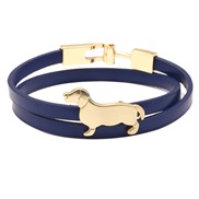 ( blue) lady fine leather bracelet brief all-Purpose studentbracelet creative Alloy chain