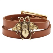 ( brown) creative diamond leather bracelet ladyPU bangle samll Korean style
