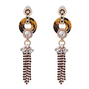 ( brown)occidental style wind long style claw diamond earring Metal tassel personality earrings high-end arring