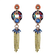 ( Color)occidental style wind long style claw diamond earring Metal tassel personality earrings high-end arring