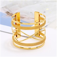 ( Gold)occidental style  fashion exaggerating Metal weave bangle  width surface opening