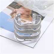 ( Silver)occidental style  fashion exaggerating Metal weave bangle  width surface opening