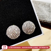 (circular )silver occidental style personality exaggerating flash diamond earrings retro love Round earring super atmosp