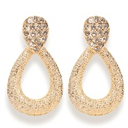 (F   Gold)geometry rhombus hollow long style earring   personality occidental style exaggerating  Rhinestone earrings ar