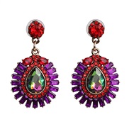 ( Color)occidental style wind fashion earrings Alloy diamond high-end geometry earring woman