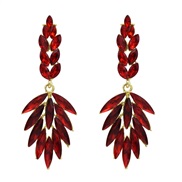 ( red)luxurious crystal earrings  occidental style same style earring  Street Snap fashion Earring