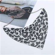 ( leopard print  Silver)triangle aluminum scarves detachable collar necklace woman personality exaggerating Metal clavic