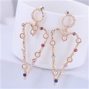 925 silver  Korean style fashion sweet triangle exaggerating temperament personality ear stud