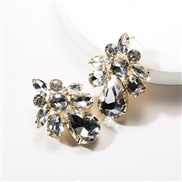 ( white)earrings exaggerating drop Acrylic diamond geometry fully-jewelled earrings woman occidental style ear stud wind