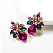 ( Color)earrings exaggerating drop Acrylic diamond geometry fully-jewelled earrings woman occidental style ear stud wind