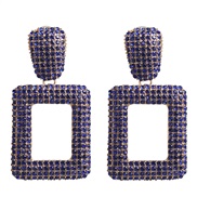 ( blue)occidental style wind fashion multicolor earring geometry square exaggerating earrings ear stud