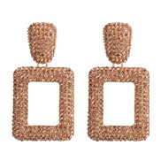 ( champagne)occidental style wind fashion multicolor earring geometry square exaggerating earrings ear stud