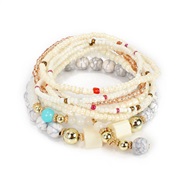 ( white)occidental style personality brief bracelet  fashion Bohemia  multilayer beads bracelet woman racelet F