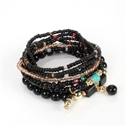 ( black)occidental style personality brief bracelet  fashion Bohemia  multilayer beads bracelet woman racelet F
